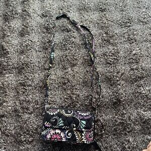 Vera Bradley All In One Wallet Bandana Swirl Paisley Small Crossbody Purse